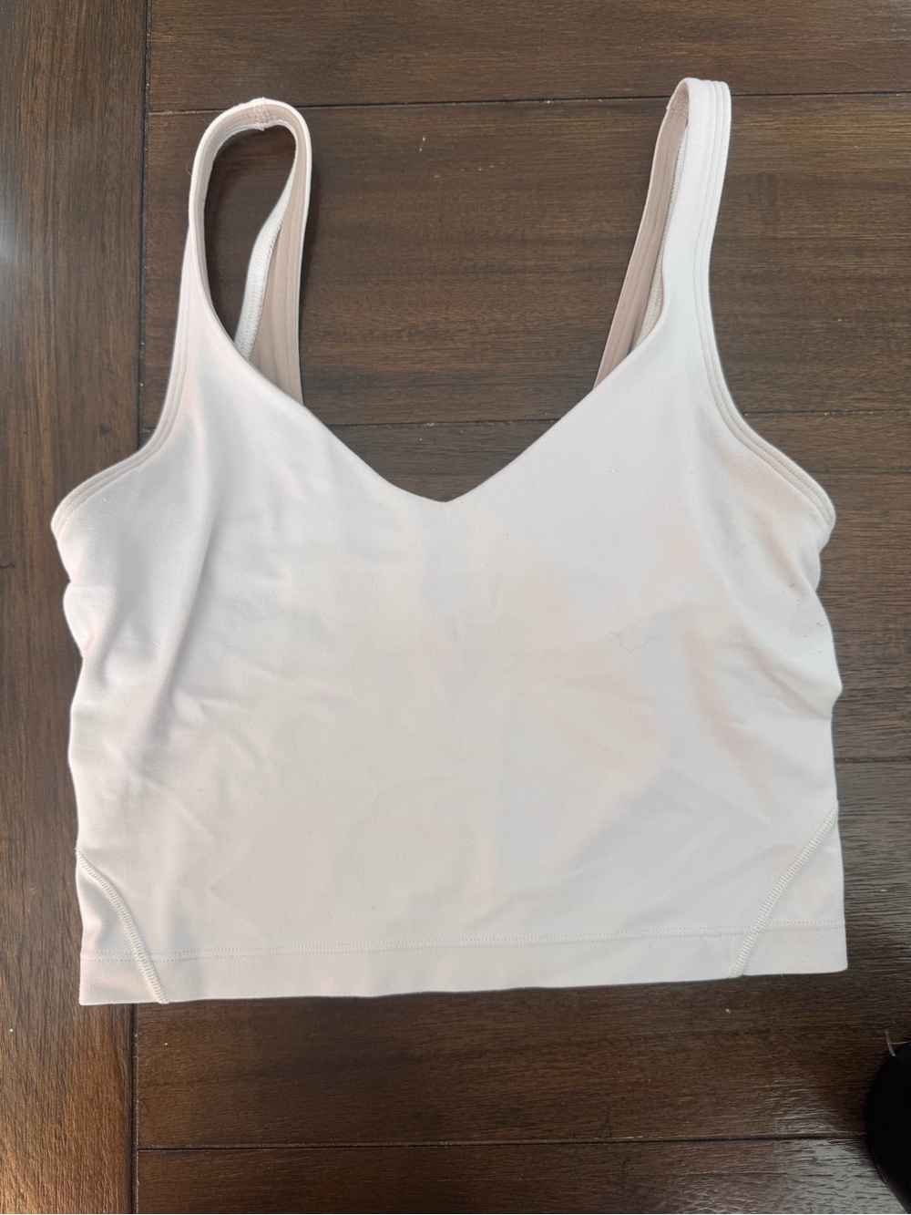 Lululemon Align Tank Top White Size 2 Cropped Built-In Bra Nulu Excellent